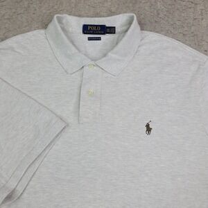 Polo Ralph Lauren Shirt Mens 2XL Light Gray Short Sleeve Classic Fit Preppy Pony